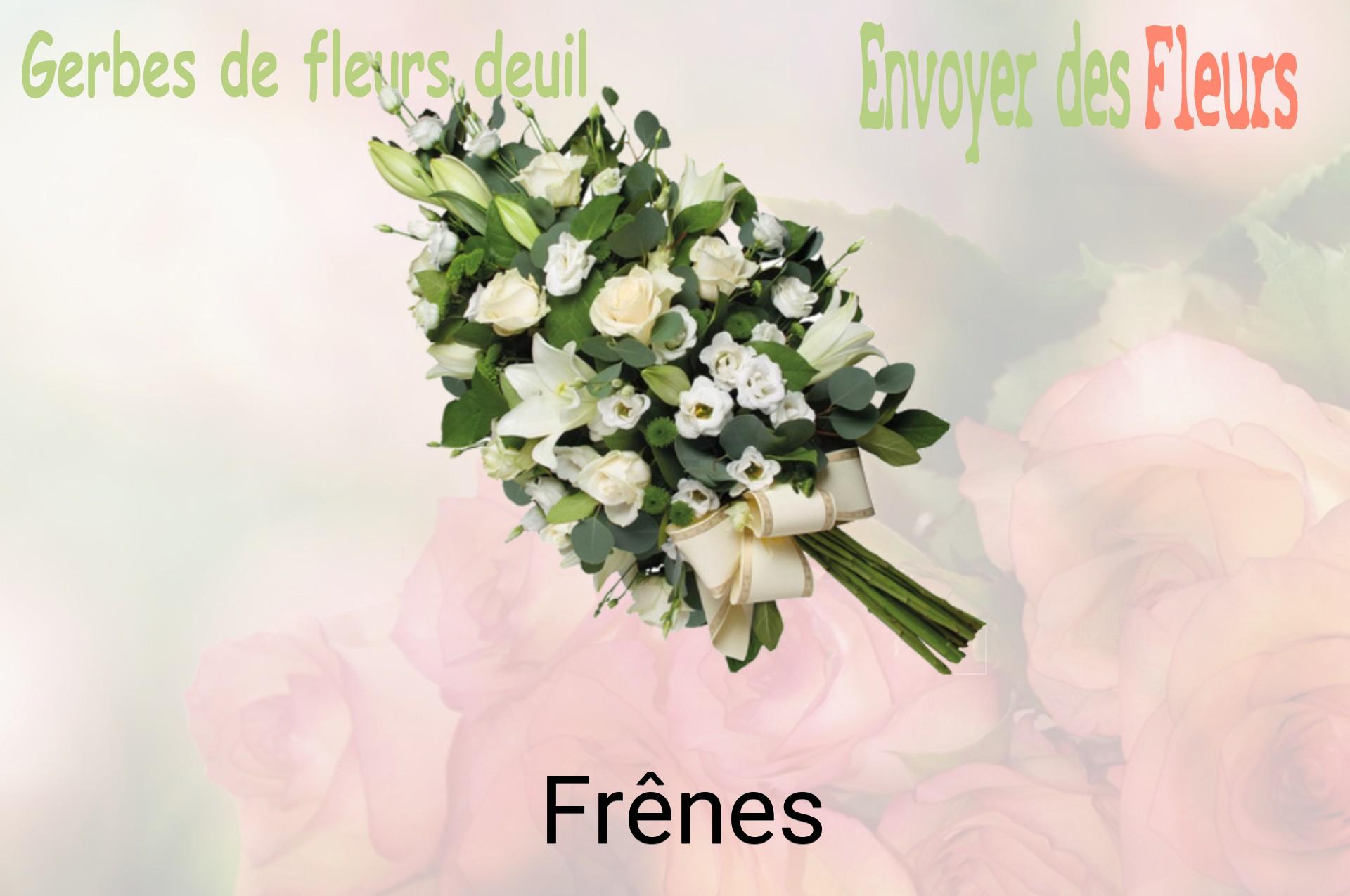 Gerbe de fleurs de deuil livrée à Frênes